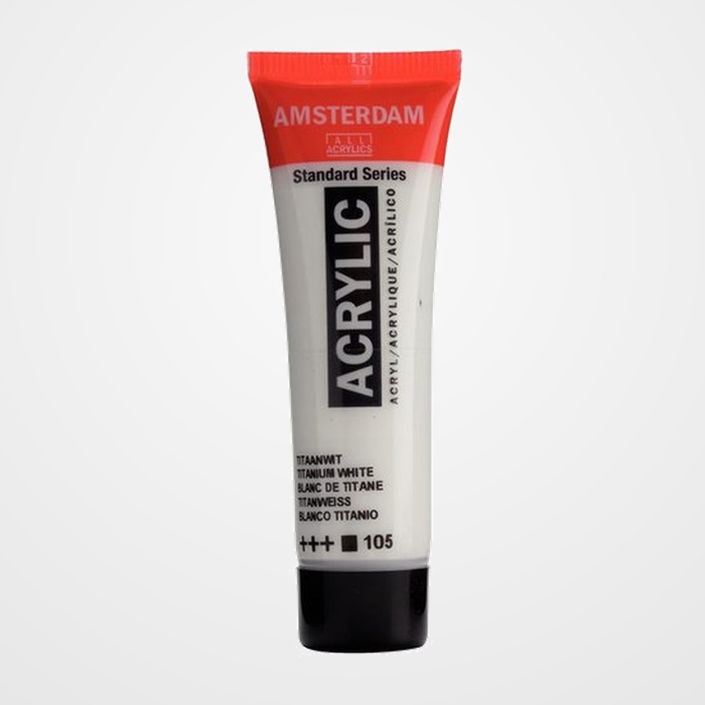 PINTURA ACRILICA AMSTERDAM 20 ml (tubo) BLANCO TITANIO