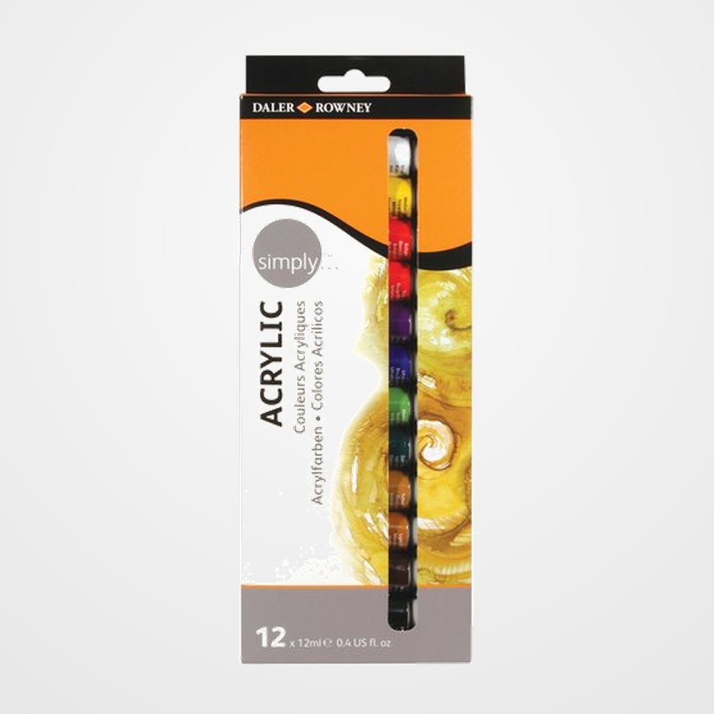 PINTURA ACRILICA DALER ROWNEY 12 ml (bote) ESTUCHE DE 12