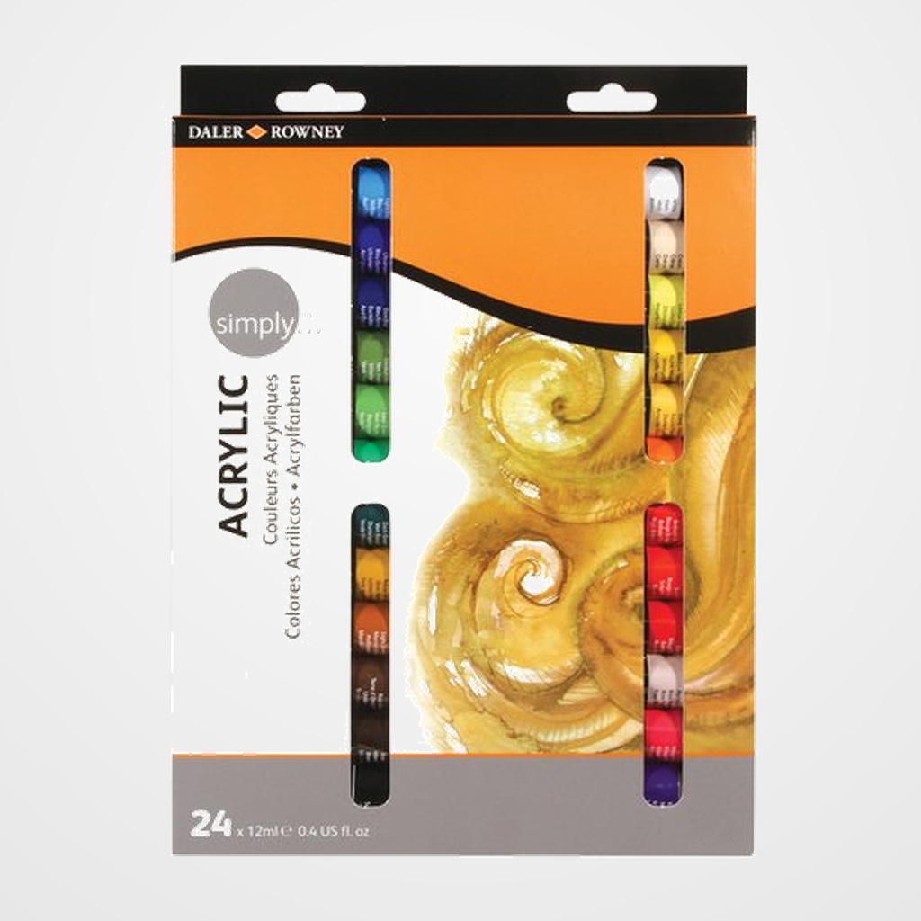 PINTURA ACRILICA DALER ROWNEY 12 ml (bote) ESTUCHE DE 24