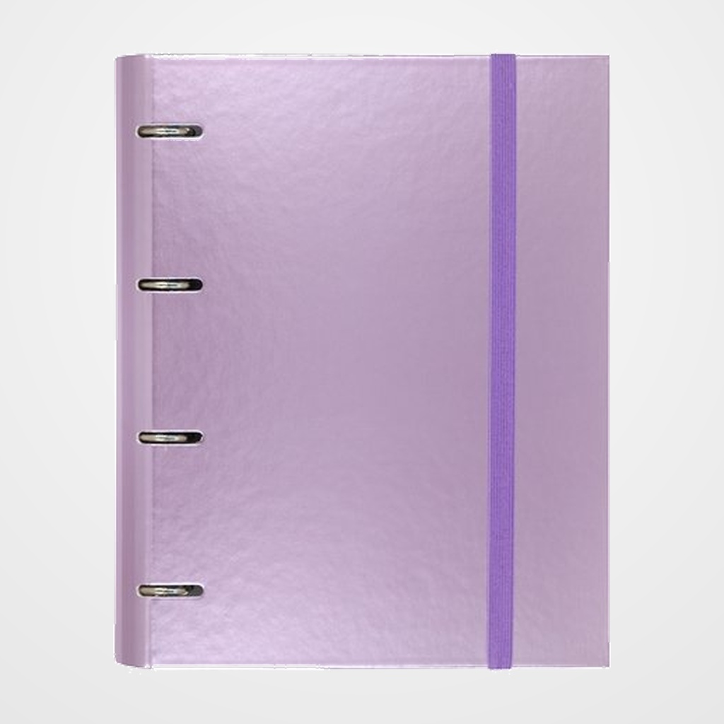 CARPEBLOC CARCHIVO METAL PP Fº 4 an.MIXTAS 35mm con REC. 100 hj. CUADRIC.5x5 MALVA