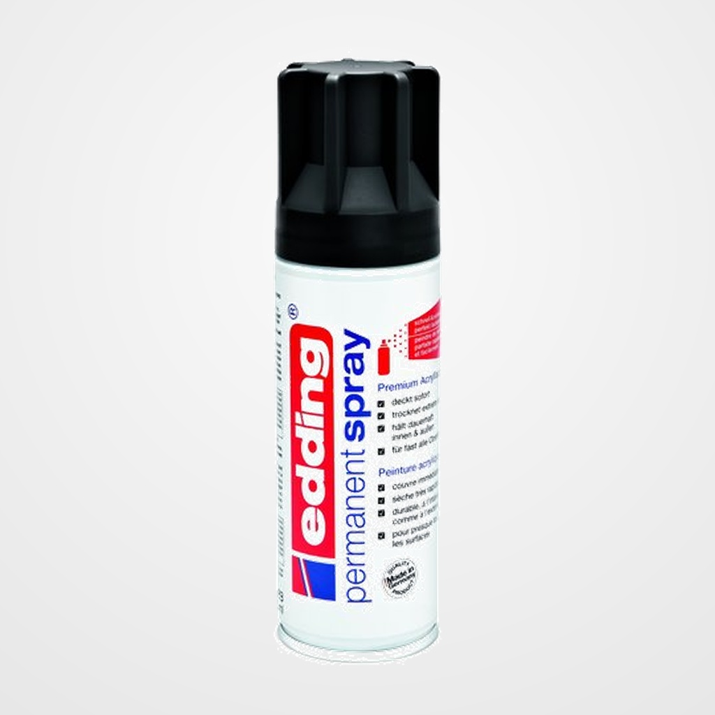 PINTURA ACRILICA EDDING PERMANENT SPRAY 200 ml NEGRO INTENSO MATE