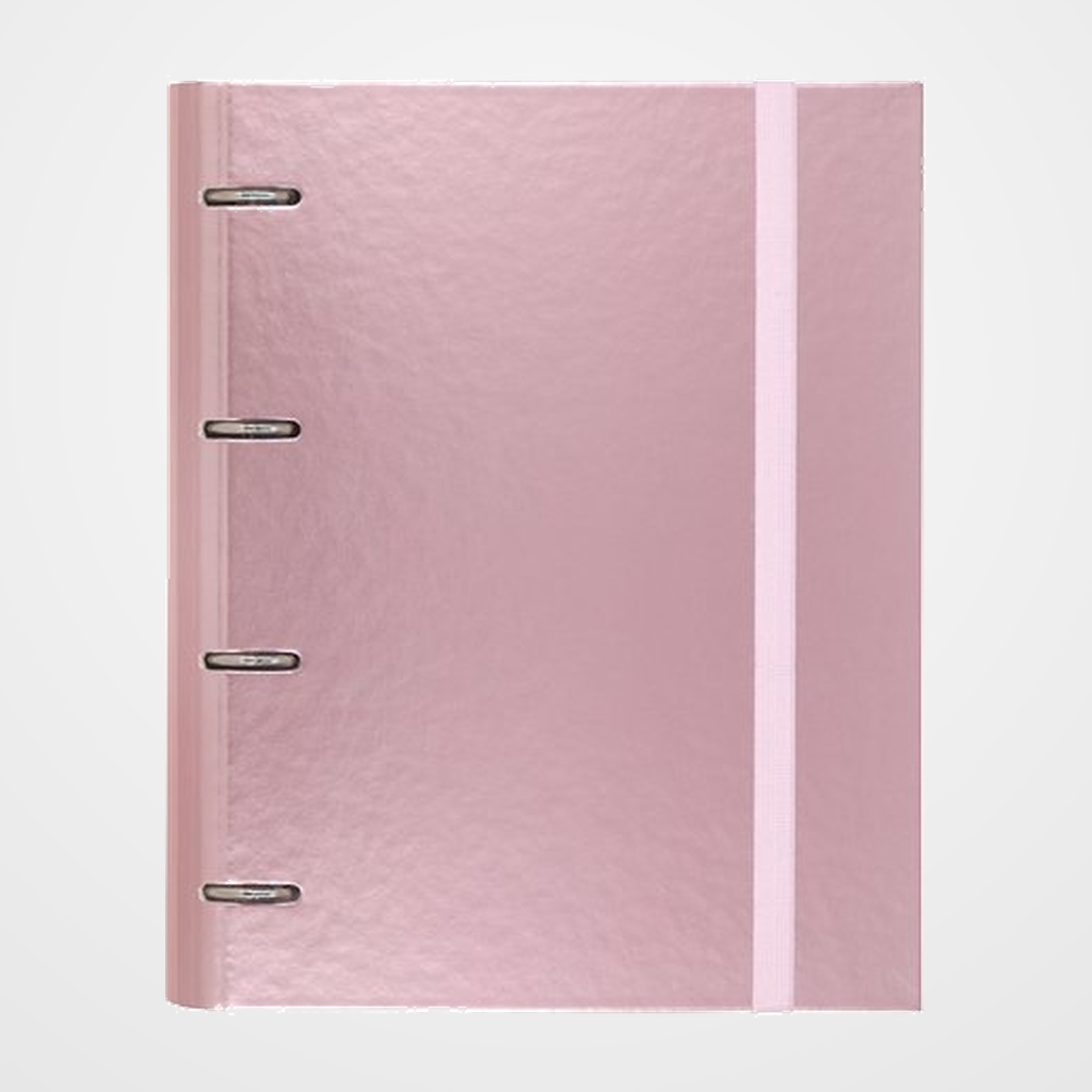 CARPEBLOC CARCHIVO METAL PP Fº 4 an.MIXTAS 35mm con REC. 100 hj. CUADRIC.5x5 ROSA