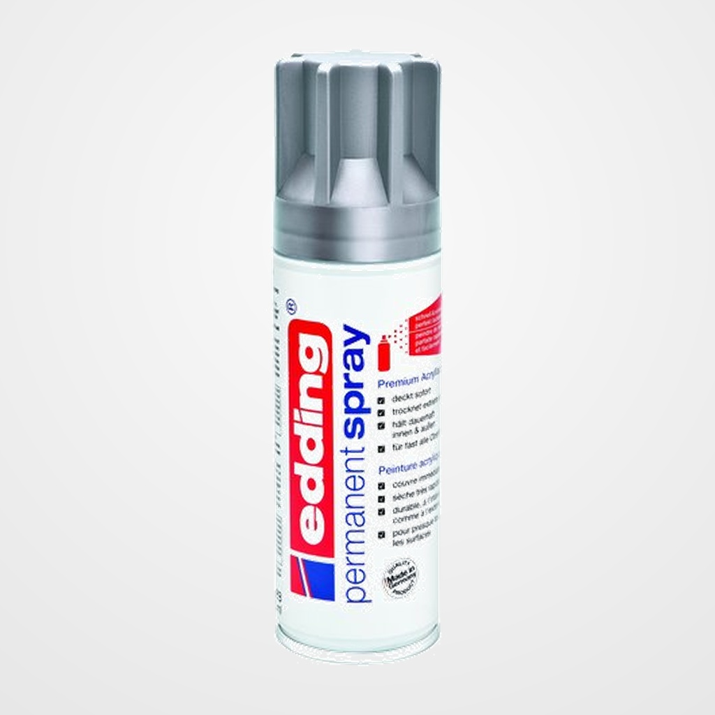 PINTURA ACRILICA EDDING PERMANENT SPRAY 200 ml PLATA MATE