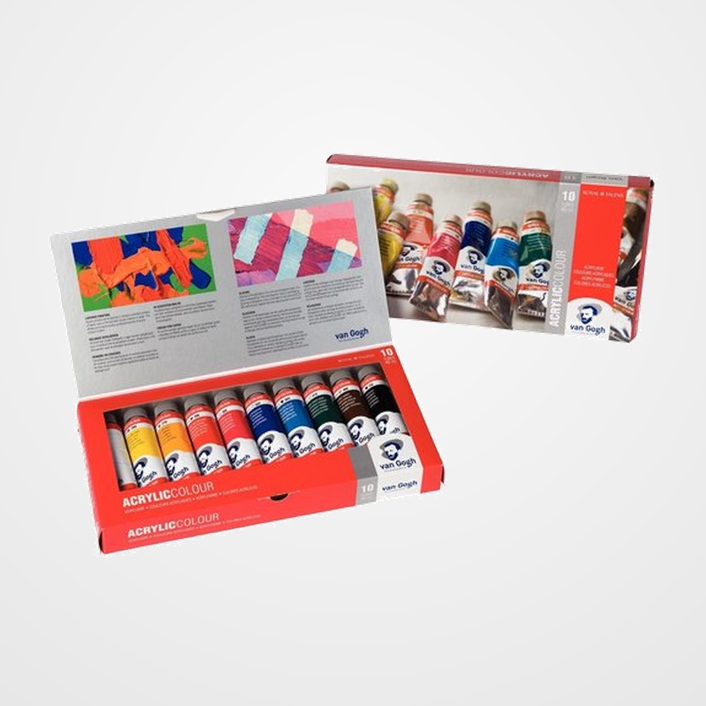 PINTURA ACRILICA VAN GOGH SET BASICO 40 ml (Tubo) ESTUCHE de 10
