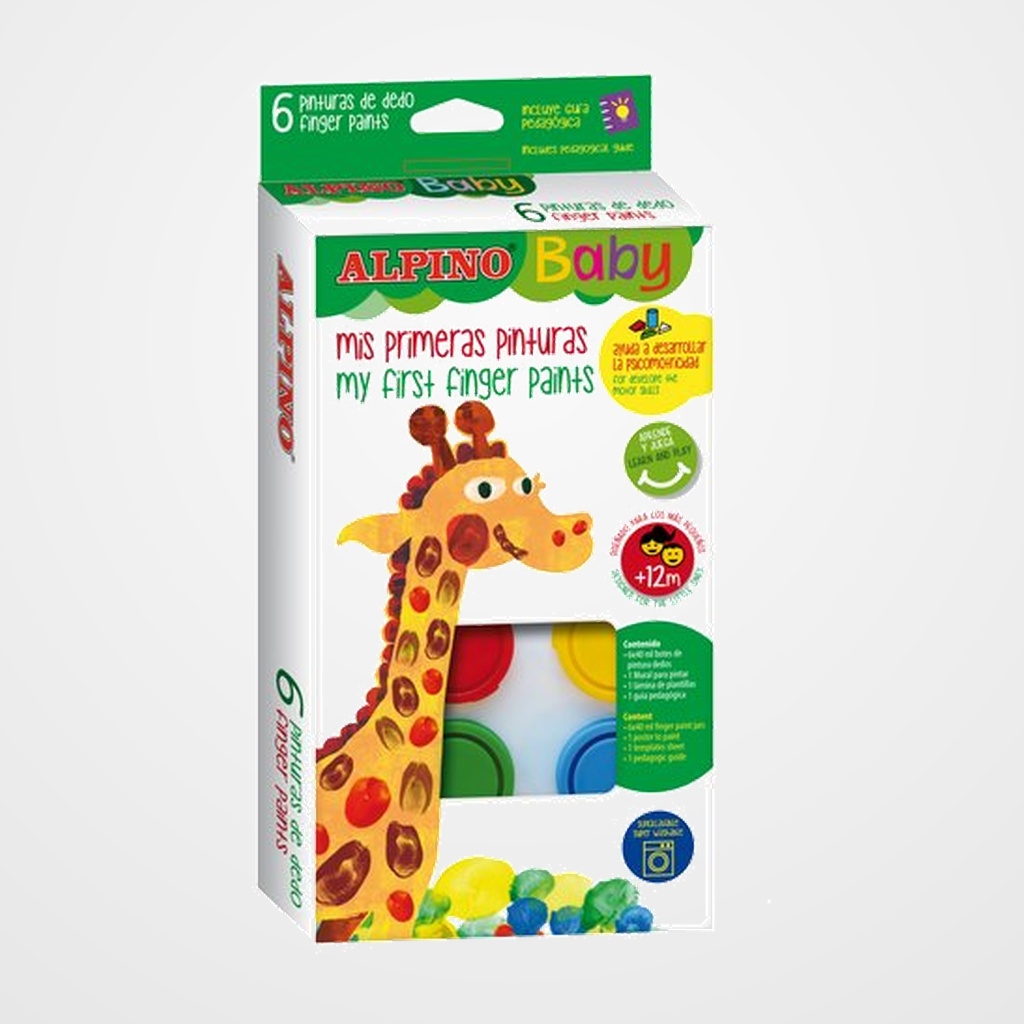 PINTURA de DEDOS ALPINO BABY 40ml ESTUCHE DE 6