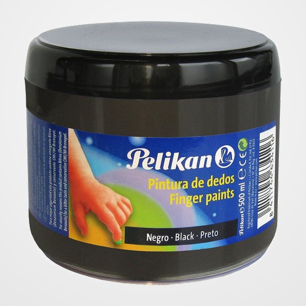 PINTURA de DEDOS PELIKAN 500 ml (bote) Nº11 NEGRO