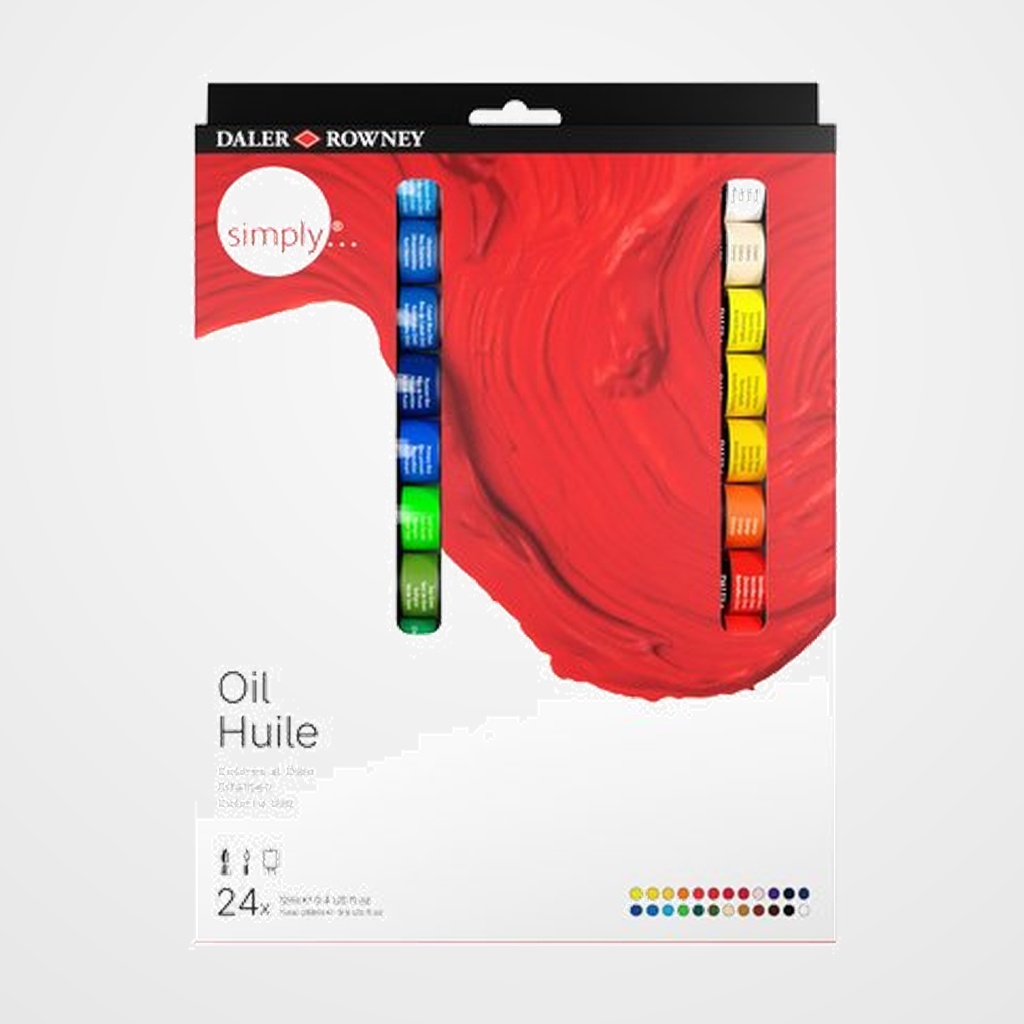 PINTURA OLEO DALER ROWNEY SIMPLY OIL 12 ml (tubo) ESTUCHE DE 24