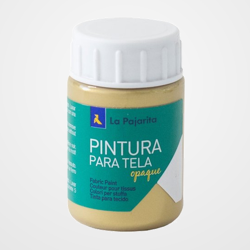 PINTURA para TELA LA PAJARITA 35 ml OPACA METALIZADA ORO REAL TOM-14