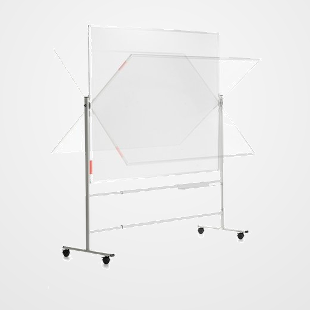 PIZARRA BLANCA ROCADA VOLTEABLE 120x90 LACADA con soporte M-T-ST-2101