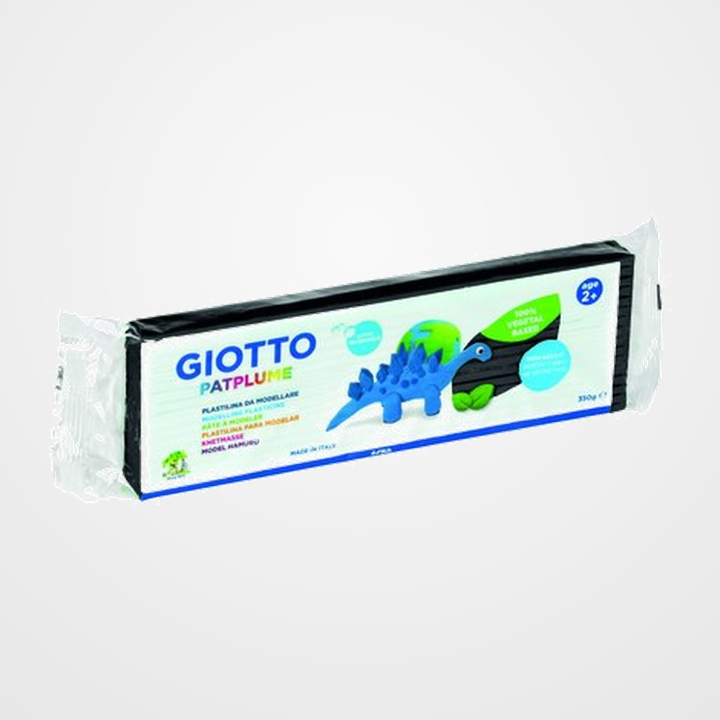 PLASTILINA PATPLUME 350GR CAJA 12 PASTILLAS NEGRO