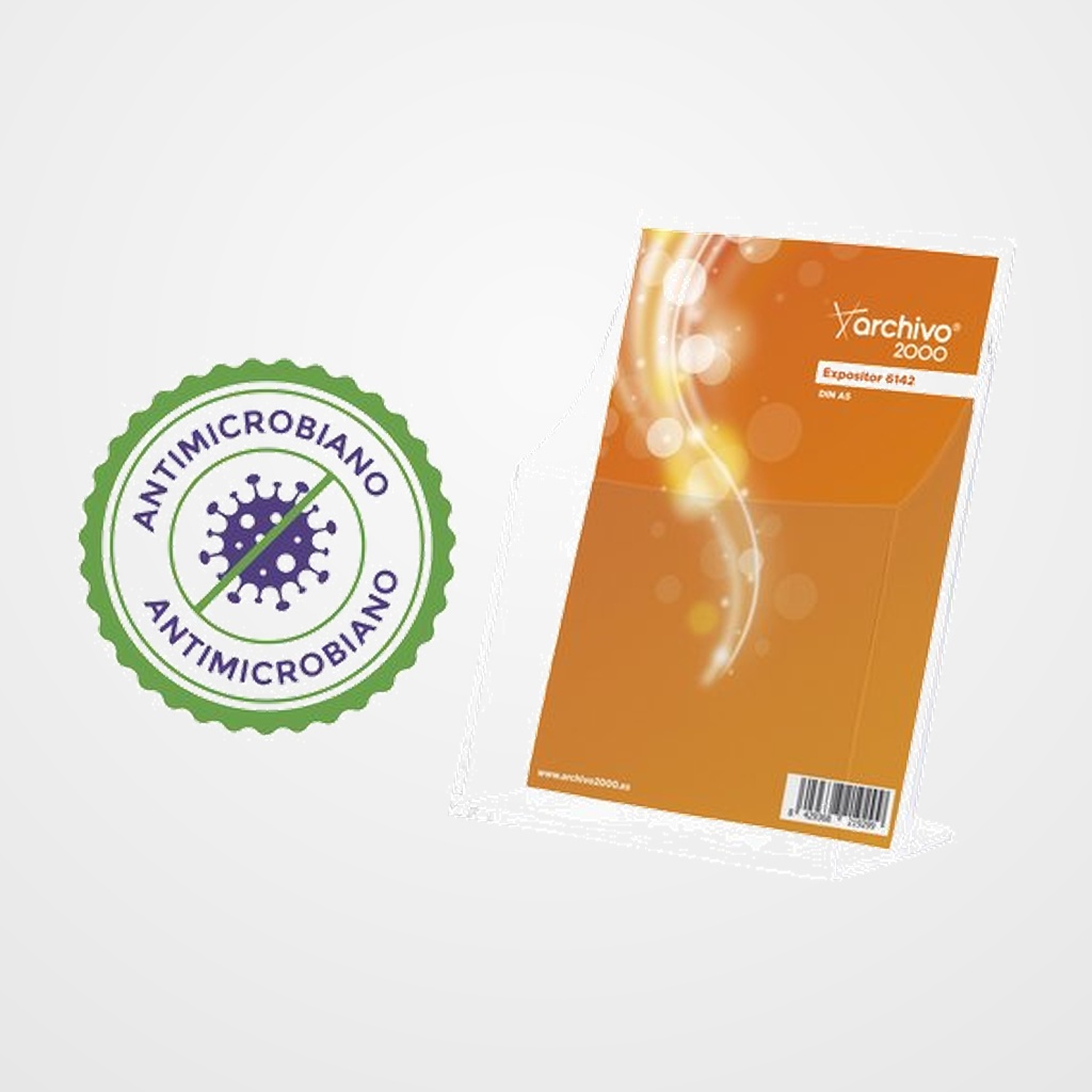 PORTAFOLLETOS SOBREMESA A.2000 PREMIUM ANTIMICROBIANO SANITIZED A5 VERTICAL 1 COMPARTIMENTO PREMIUM CRISTAL