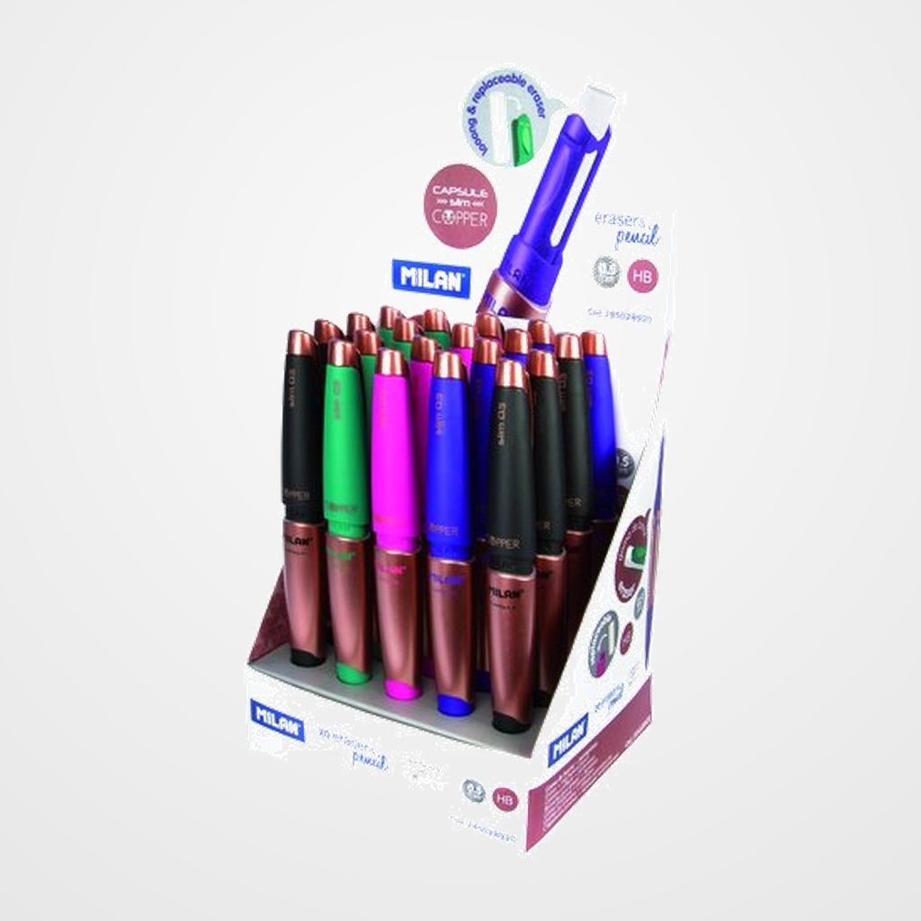 PORTAMINAS MILAN CAPSULE SLIM COPPER 0,5 mm EXPOSITOR de 20
