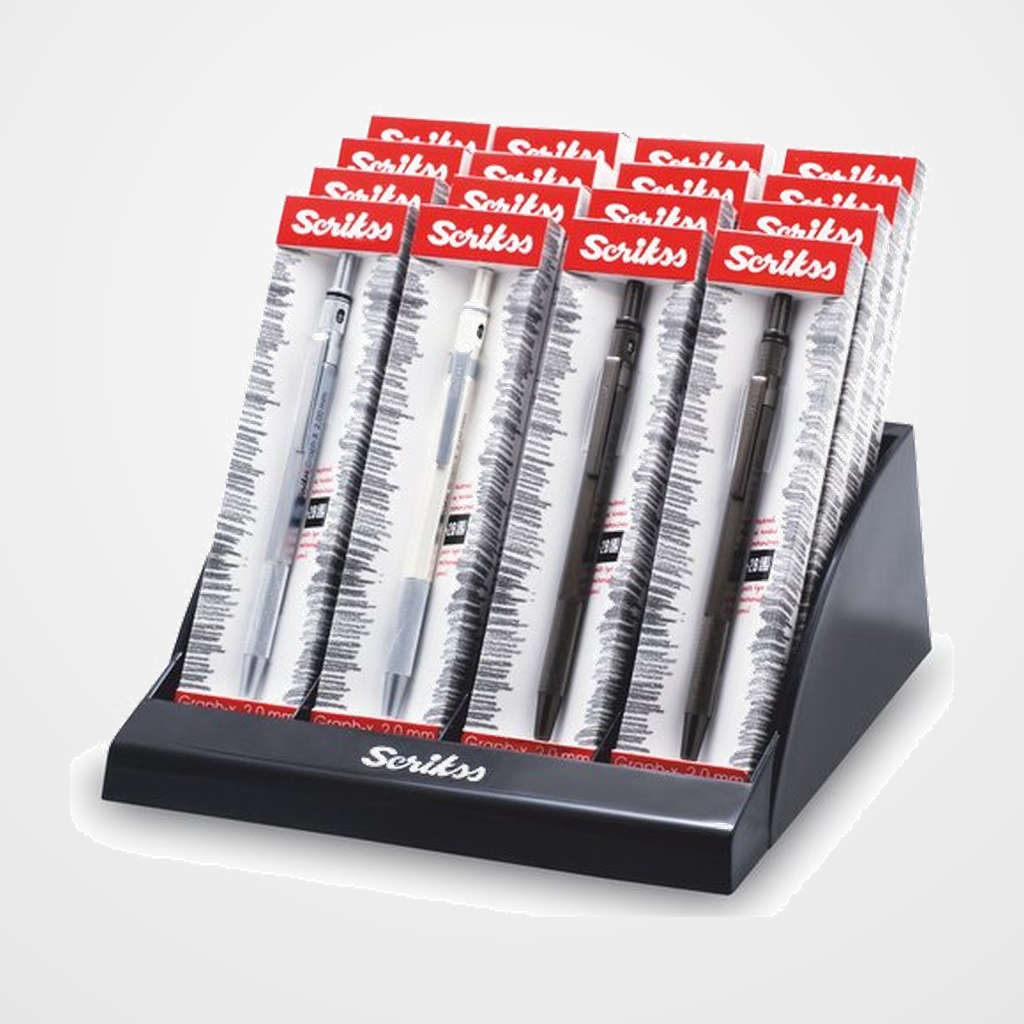 PORTAMINAS SCRIKSS GRAPH-X SURTIDO EXPOSITOR de 16 (8 de 0.5+8 de 0.7)