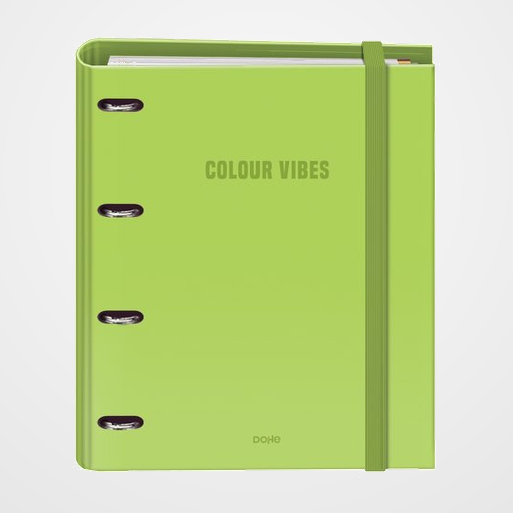 CARPEBLOC DOHE COLOUR VIBES A4 4 ANILLAS MIXTAS 35 mm con RECAMBIO 100hj. 90gr. CUADRIC.5x5 LIMA