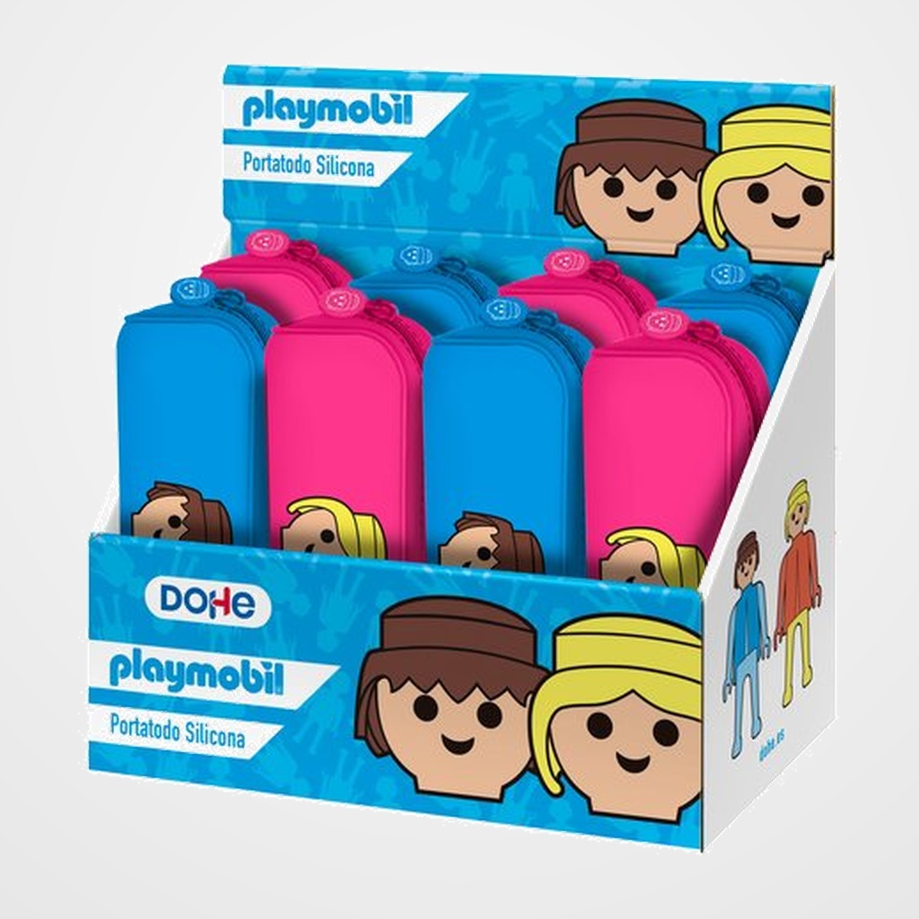 PORTATODO DOHE PLAYMOBIL SILICONA SIMPLE SURTIDO EXPOSITOR de 8