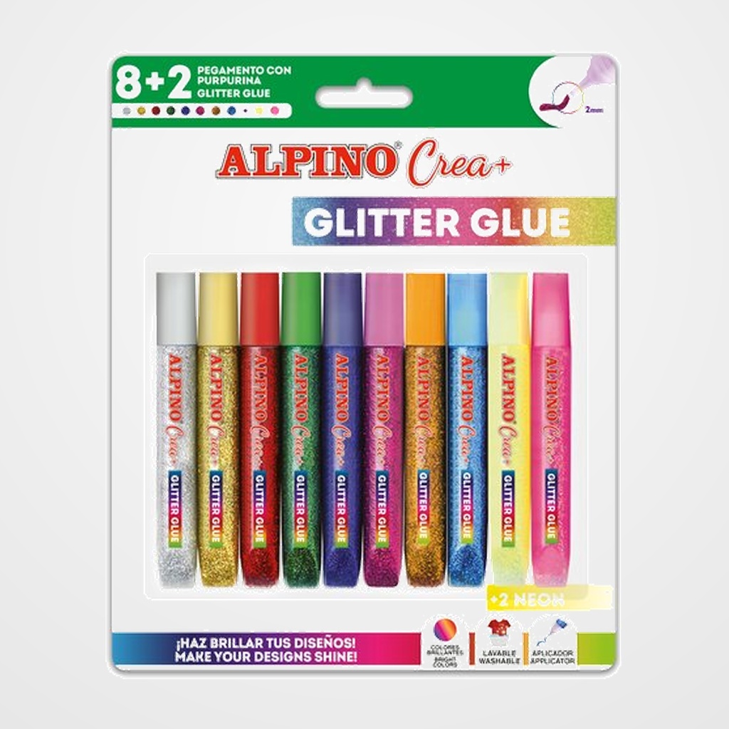 PURPURINA ALPINO COLA (tubo) JUEGO CREATIVO CLASSIC de 8+2