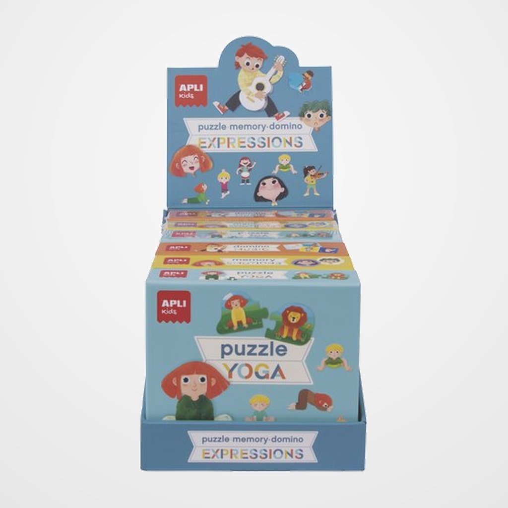 PUZLE EDUCATIVO APLI KIDS COLECCIÓN EXPRESSION SURTIDO EXPOSITOR de 6 (+3 años) 2x Yoga 2x Memory emotions 2x Domino music