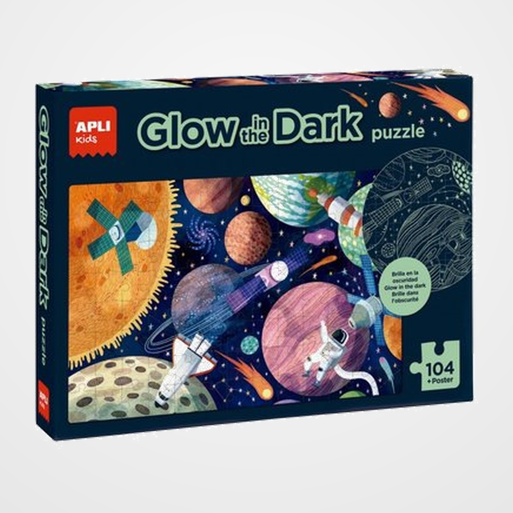 PUZLE EDUCATIVO APLI KIDS 104 PIEZAS GLOW IN THE DARK SISTEMA SOLAR (+5 años)