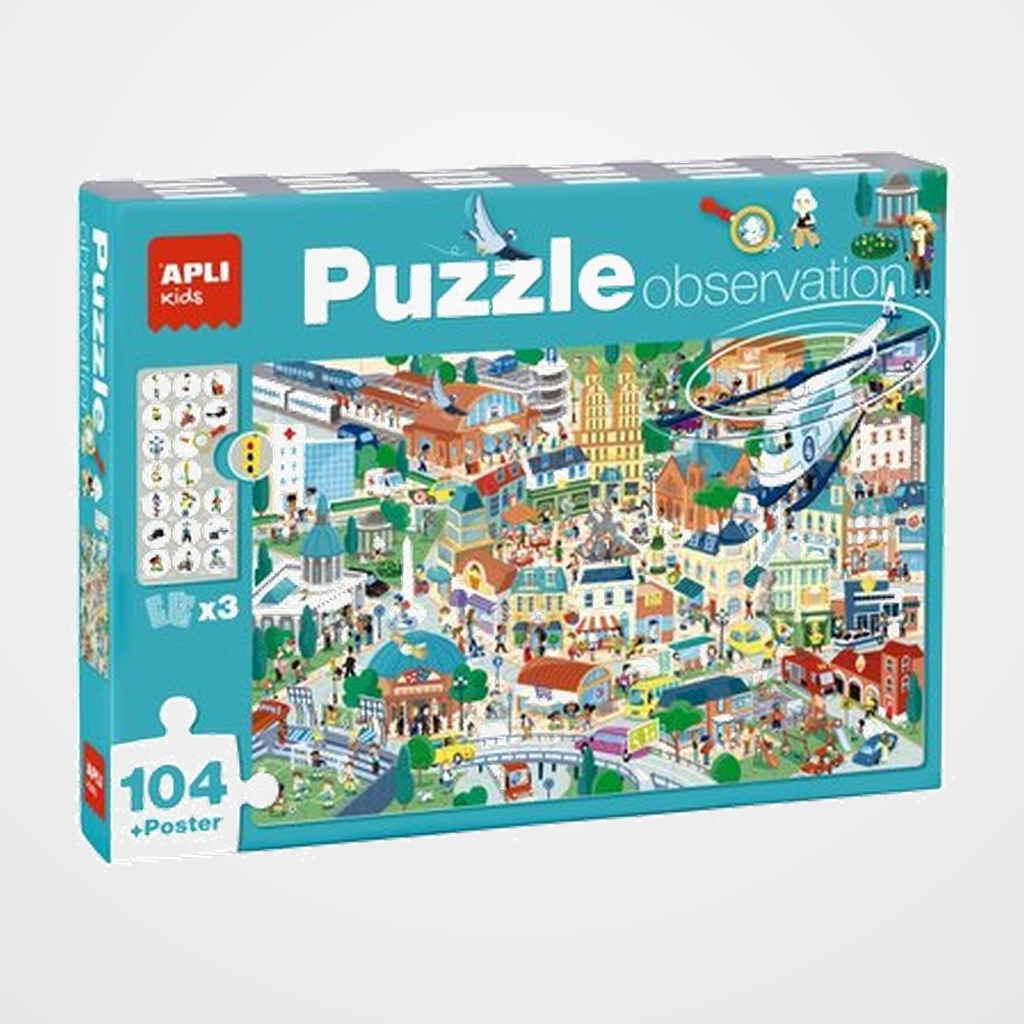 PUZLE EDUCATIVO APLI KIDS 104 PIEZAS OBSERVACION CIUDAD (+5 años)