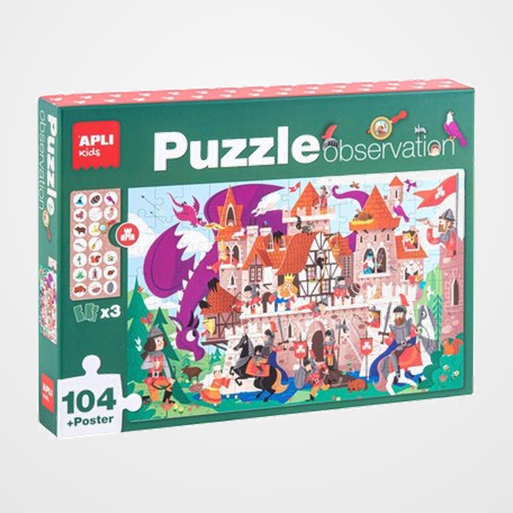 PUZLE EDUCATIVO APLI KIDS 104 PIEZAS OBSERVATION CASTILLO