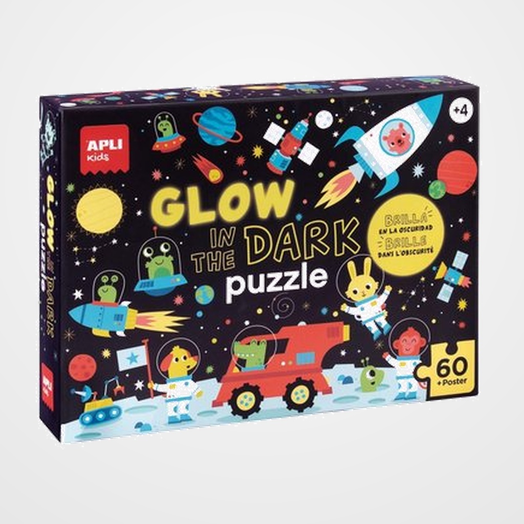 PUZLE EDUCATIVO APLI KIDS 60 PIEZAS GLOW IN THE DARK ESPACIO (+4 años)