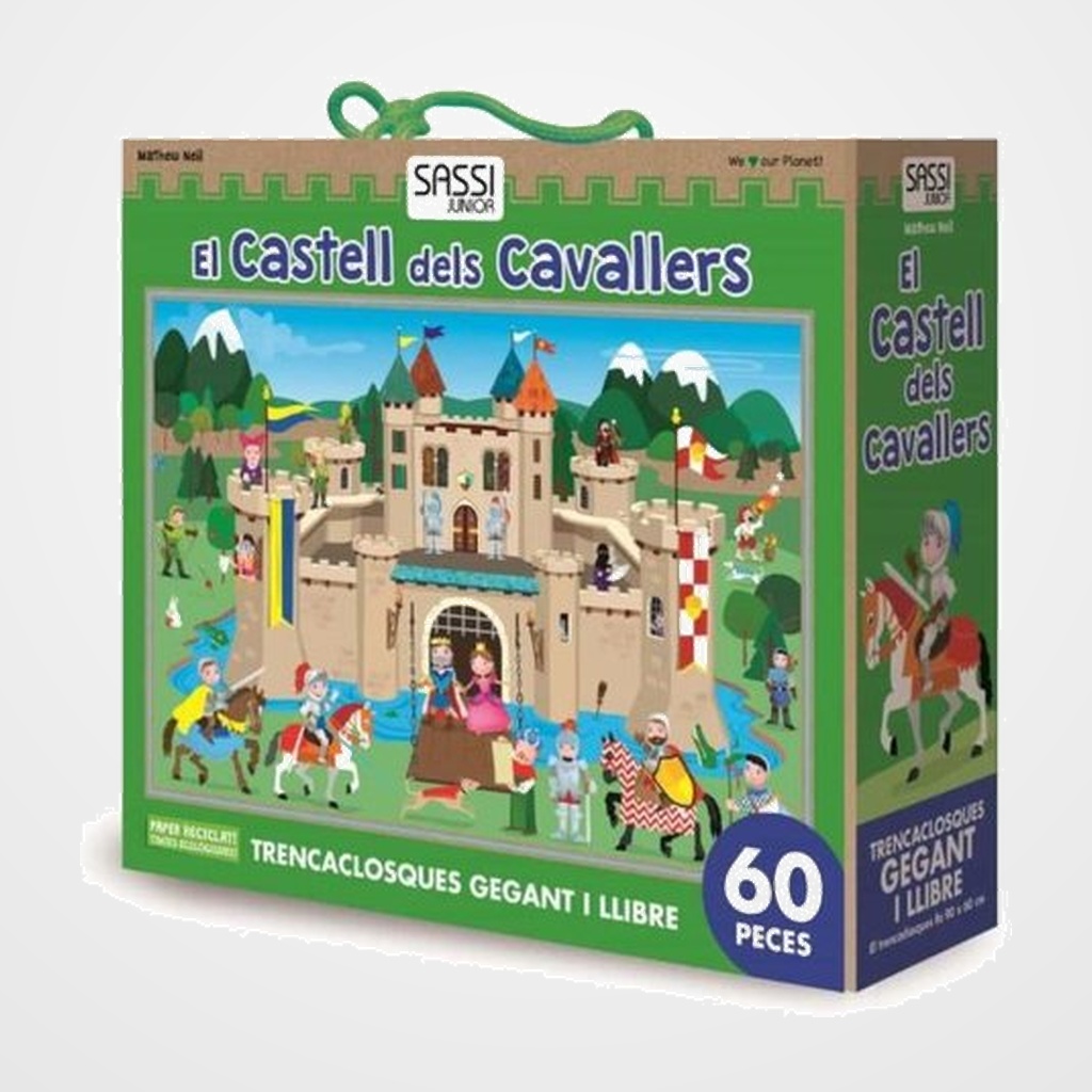 PUZLE GIGANTE Y LIBRO SASSI MANOLITO BOOKS EL CASTELL DELS CAVALLERS - CATALAN 60 PIEZAS (+5 años)