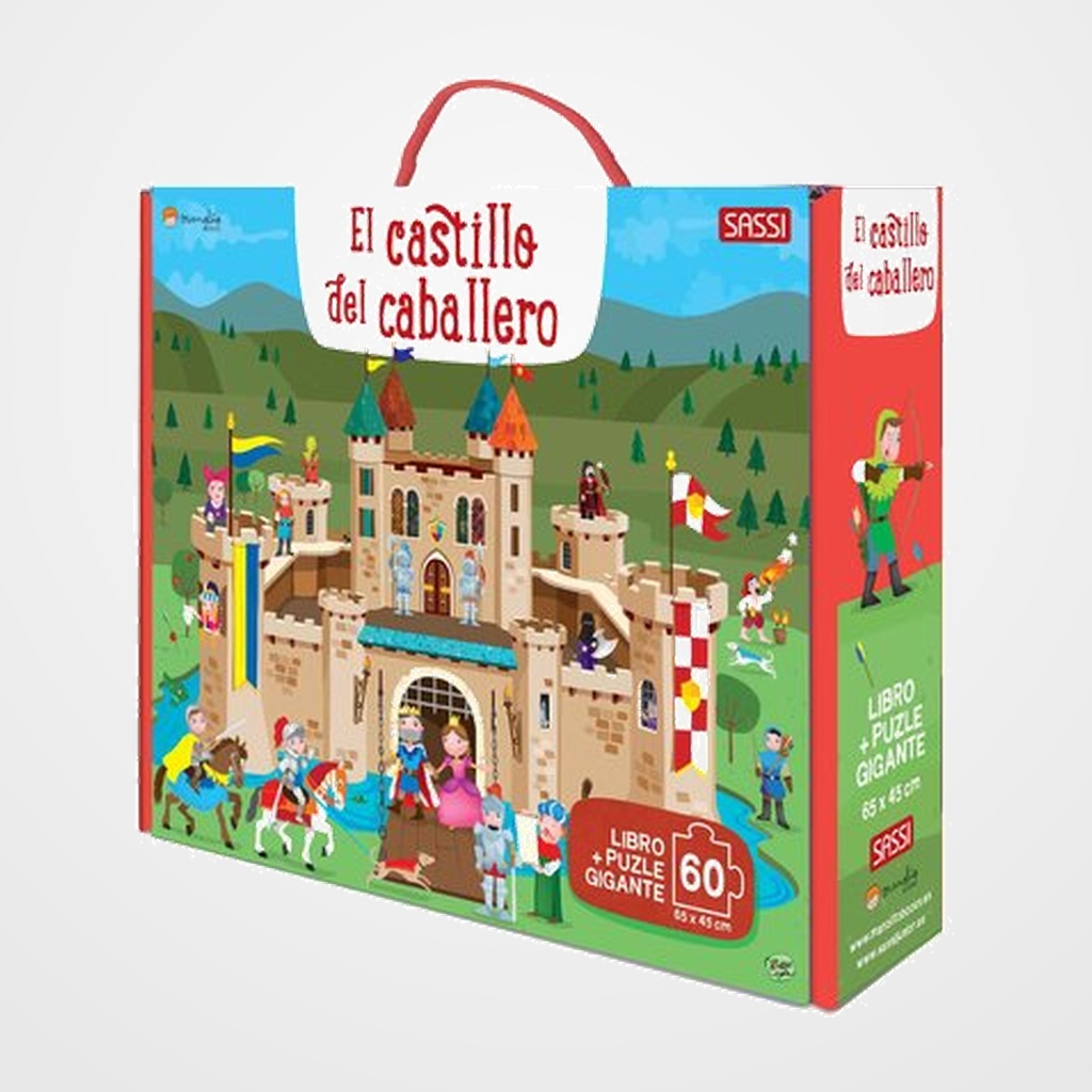 PUZLE GIGANTE Y LIBRO SASSI MANOLITO BOOKS EL CASTILLO DEL CABALLERO 60 PIEZAS (+5 años)