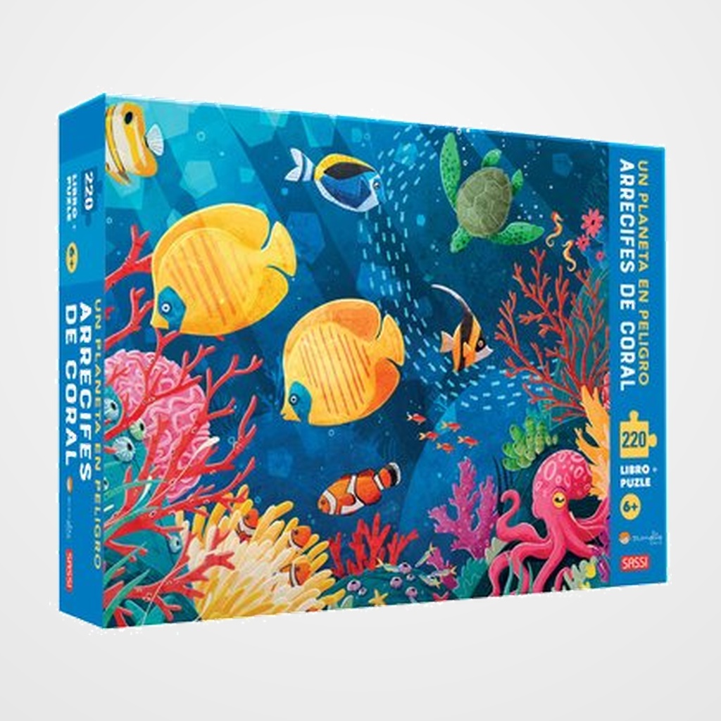 PUZLE Y LIBRO SASSI MANOLITO BOOKS ARRECIFES DE CORAL 220 PIEZAS (+6 años)