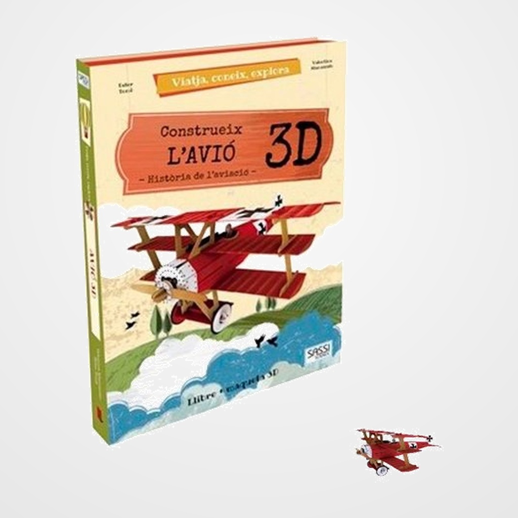 PUZLE 3D Y LIBRO SASSI MANOLITO BOOKS CONSTRUEIX L´AVIO 3D - CATALAN 34 PIEZAS (+6 años)