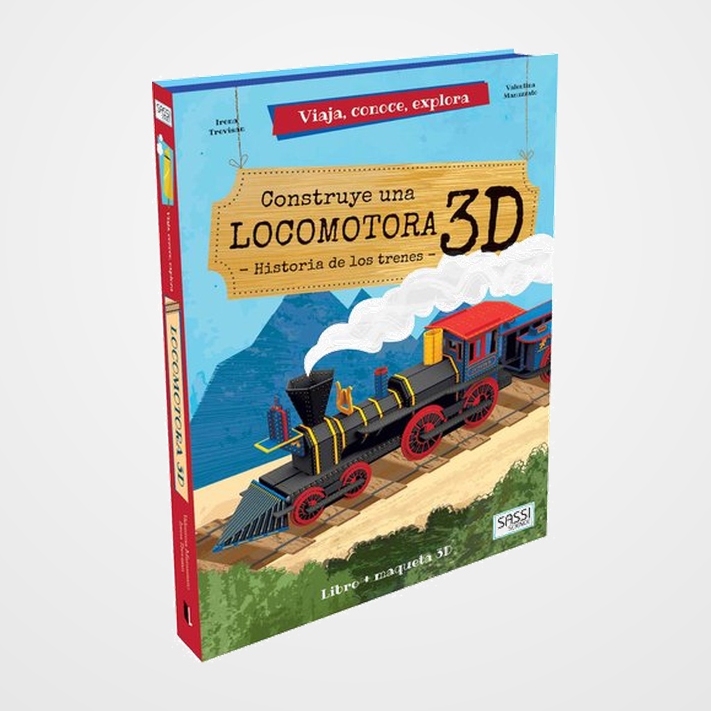 PUZLE 3D Y LIBRO SASSI MANOLITO BOOKS CONSTRUYE UNA LOCOMOTORA 3D 48 PIEZAS (+6 años)