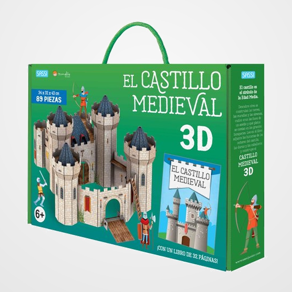 PUZLE 3D Y LIBRO SASSI MANOLITO BOOKS EL CASTILLO MEDIEVAL 3D 89 PIEZAS (+6 años)