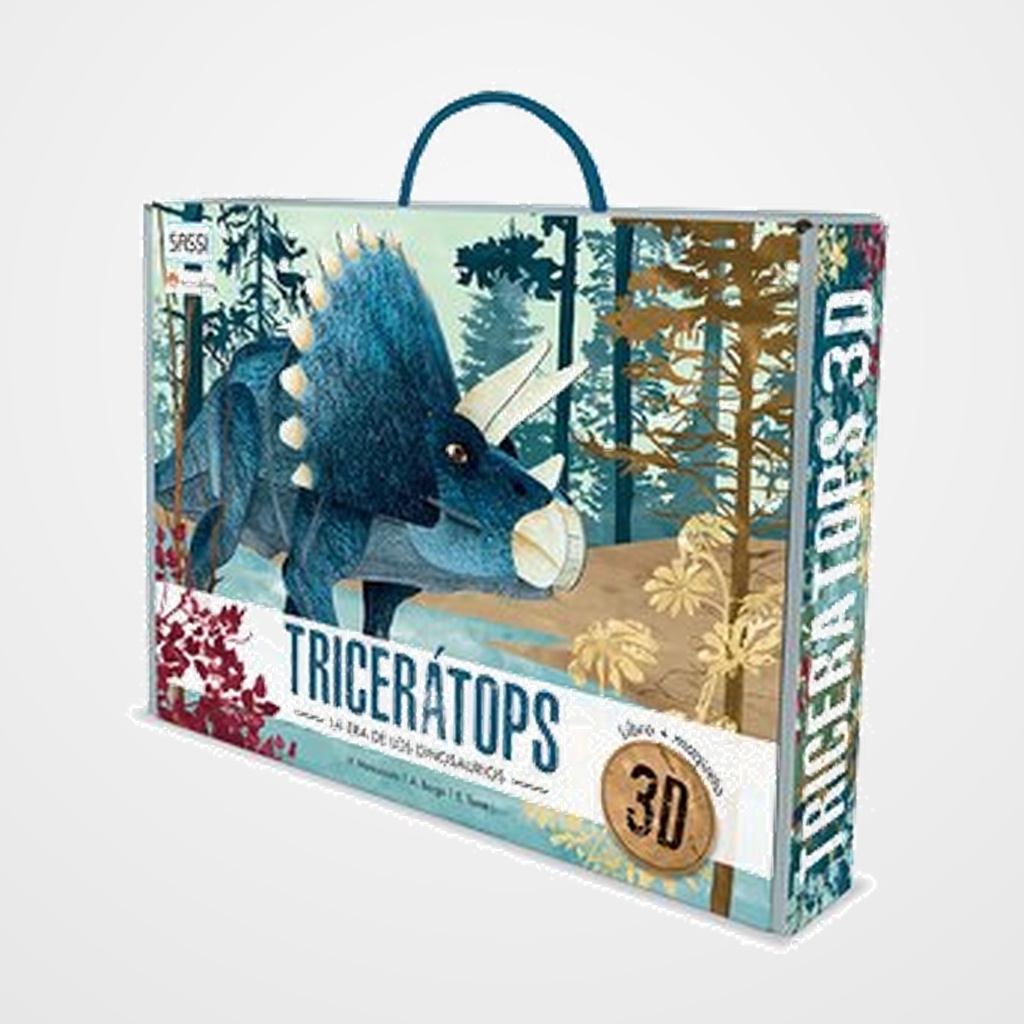 PUZLE 3D Y LIBRO SASSI MANOLITO BOOKS TRICERATOPS 3D 37 PIEZAS (+6 años)