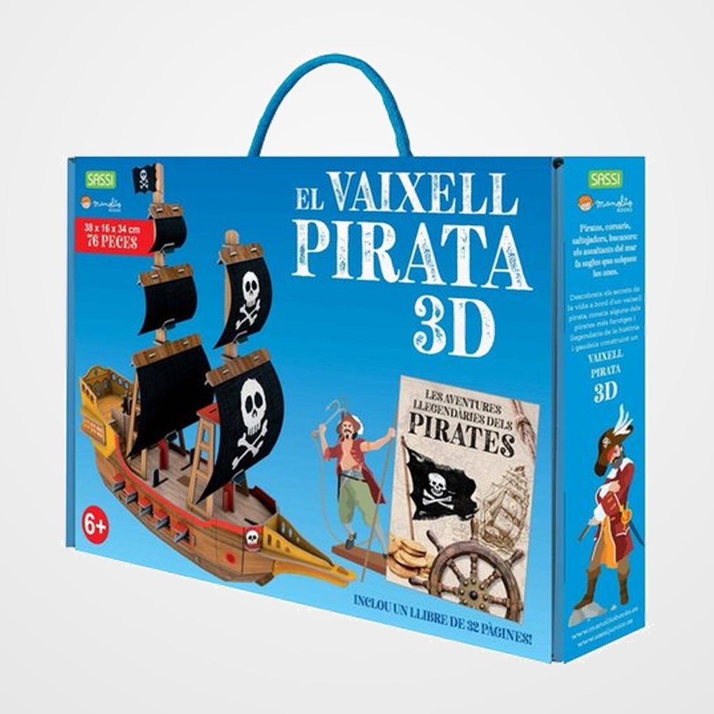 PUZLE 3D Y LIBRO SASSI MANOLITO BOOKS VAIXELL PIRATA 3D - CATALAN 76 PIEZAS (+6 años)