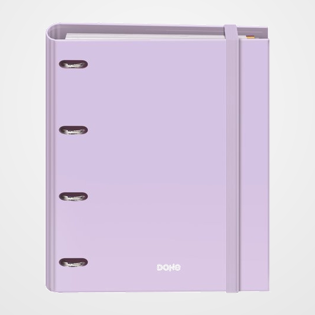 CARPEBLOC DOHE SERENITY A4 4 ANILLAS MIXTAS 35 mm con RECAMBIO 100hj. 90gr. CUADRIC.5x5 MORADO