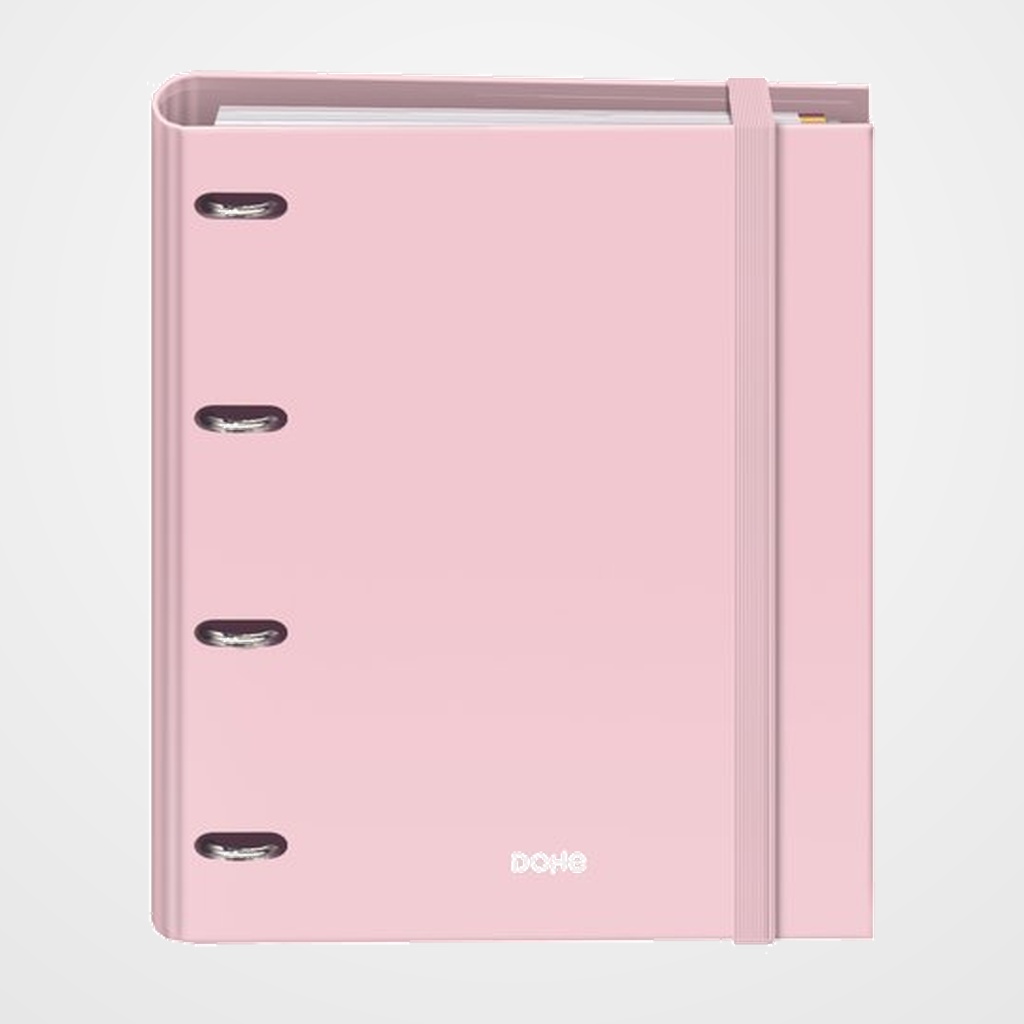 CARPEBLOC DOHE SERENITY A4 4 ANILLAS MIXTAS 35 mm con RECAMBIO 100hj. 90gr. CUADRIC.5x5 ROSA