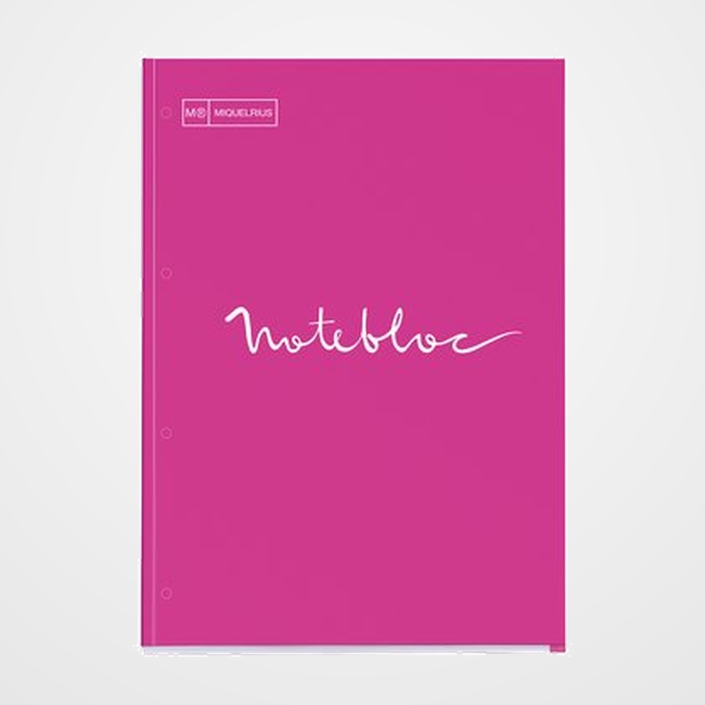 RECAMBIO MIQUELRIUS EMOTIONS NOTEBOOK 1 A4 80h  90g RECICLADO ENCOLADO 4 TALADROS CUADRIC.5x5 MAGENTA