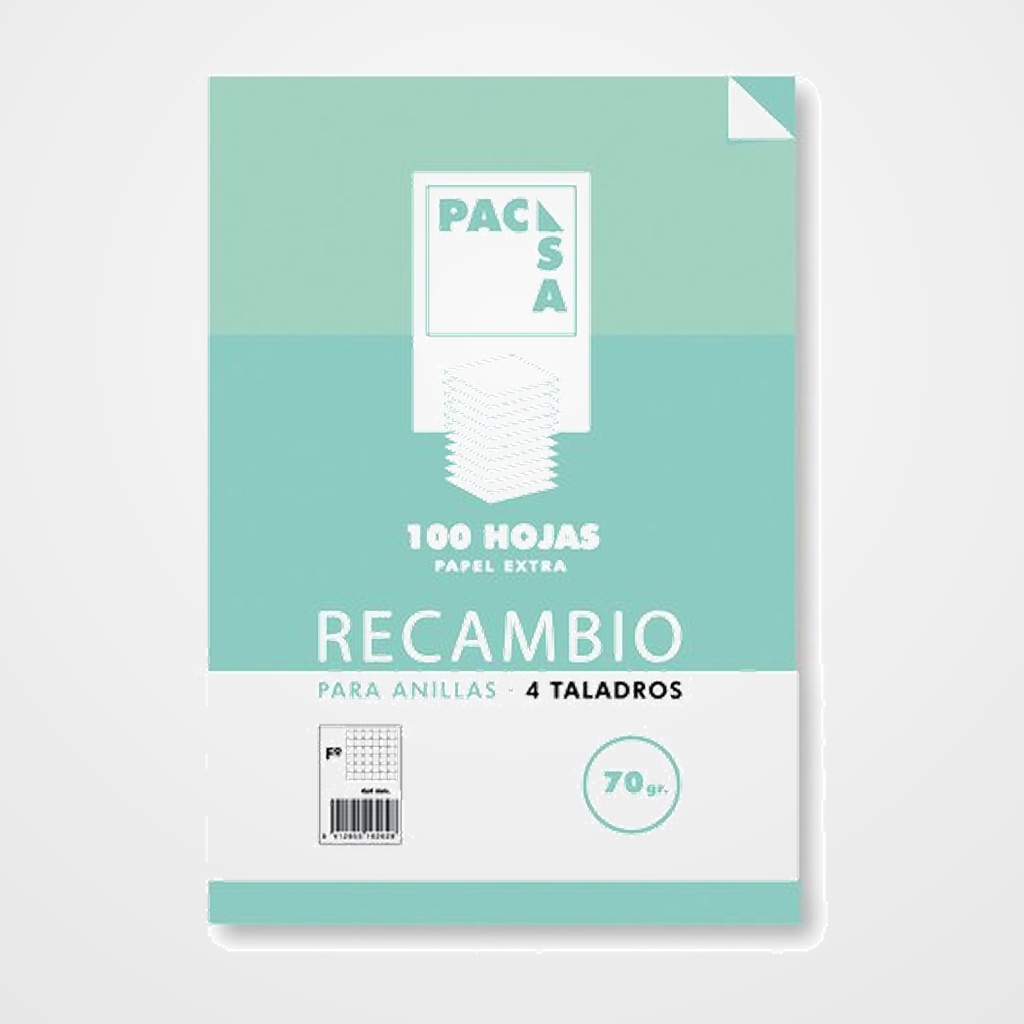 RECAMBIO PACSA Fº 100h 70g 4 TALADROS CUADRIC.4x4