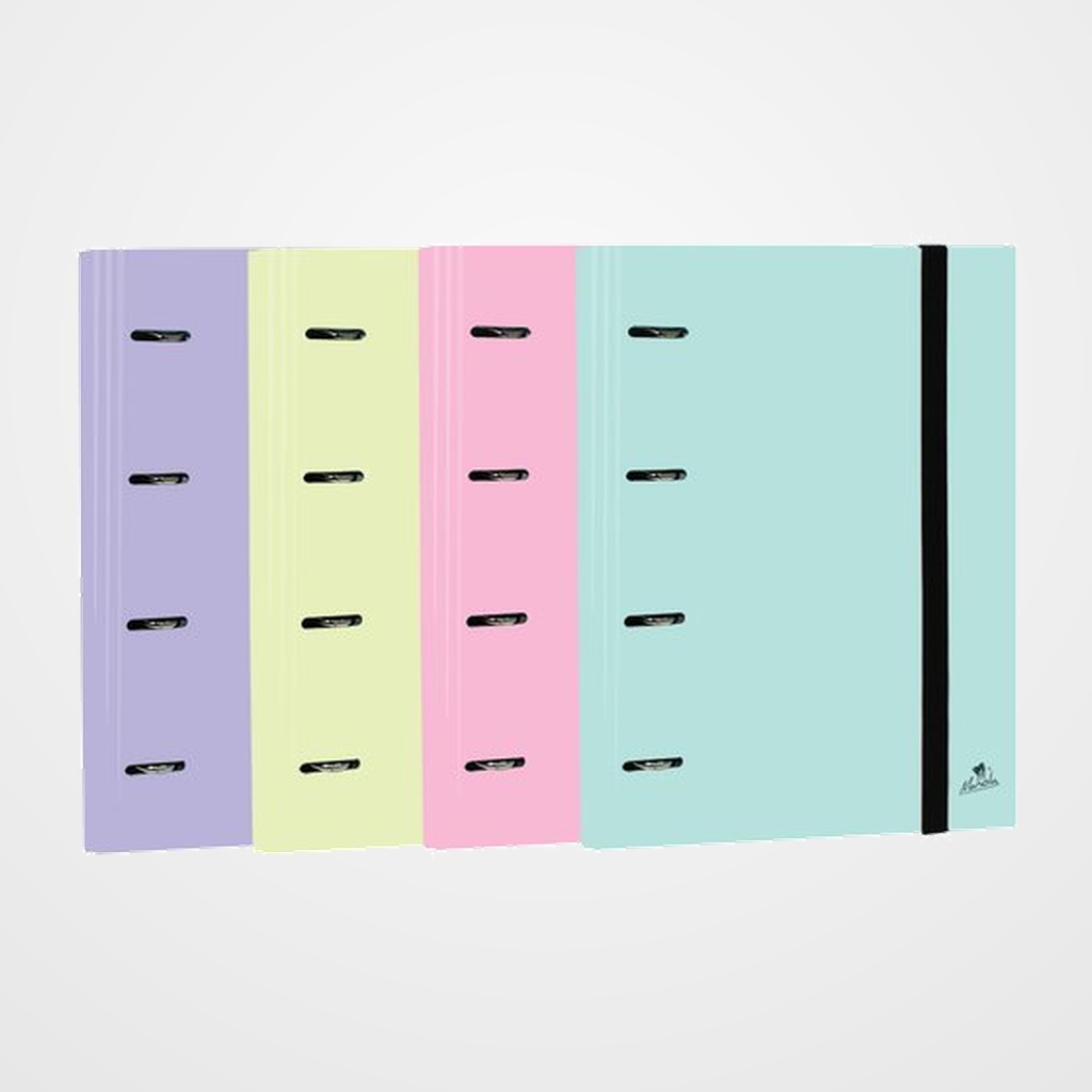 CARPEBLOC MARIOLA A4 4 an. MIXTAS 25mm SIN RECAMBIO SURTIDO PASTELES (4 col.)