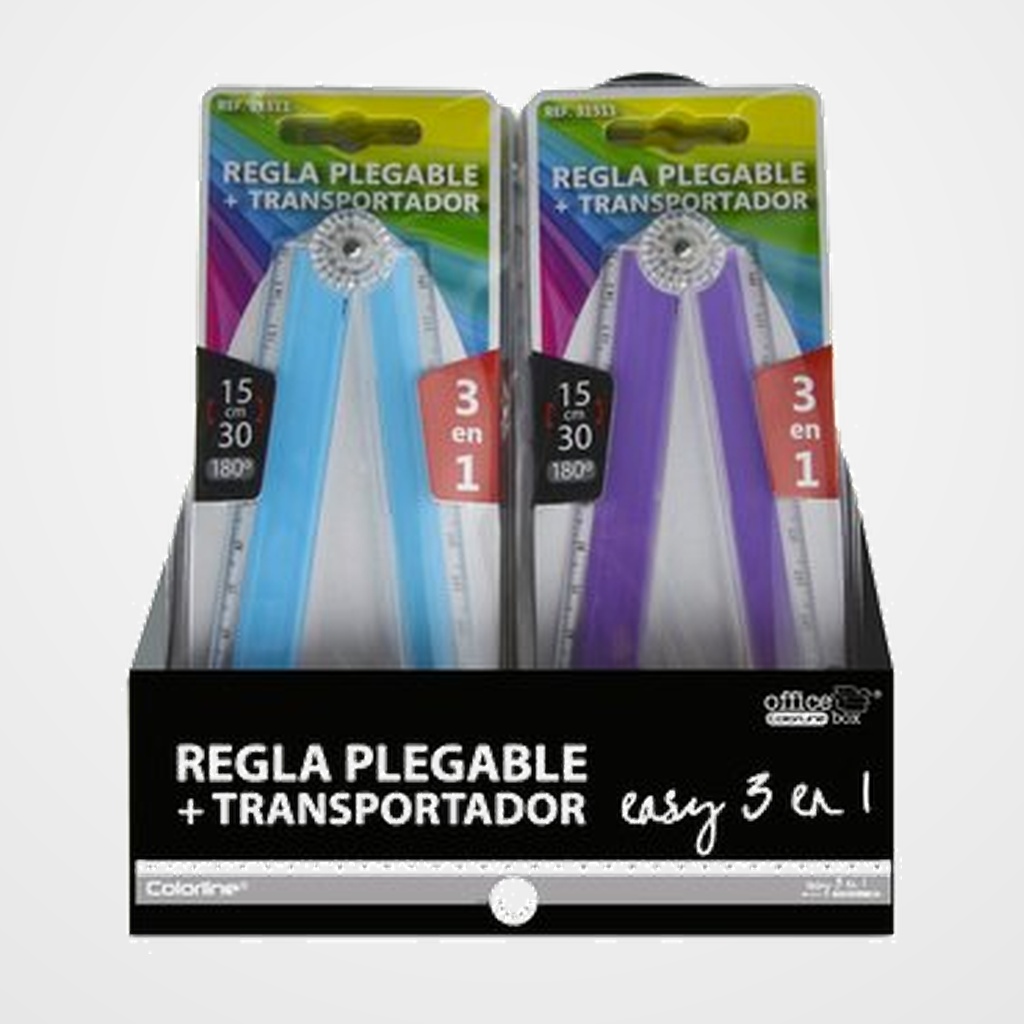 REGLAS COLORLINE 3 EN 1 SURTIDO EXPOSITOR de 24