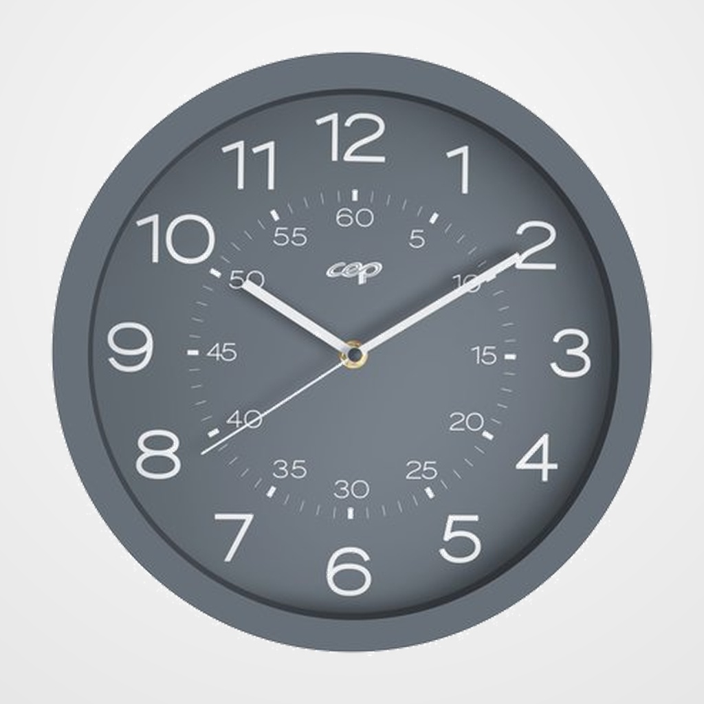 RELOJ DE PARED  CEP ANALOGICO MAGNETICO 820 M Min 30 CM GRIS/CASTAÑO