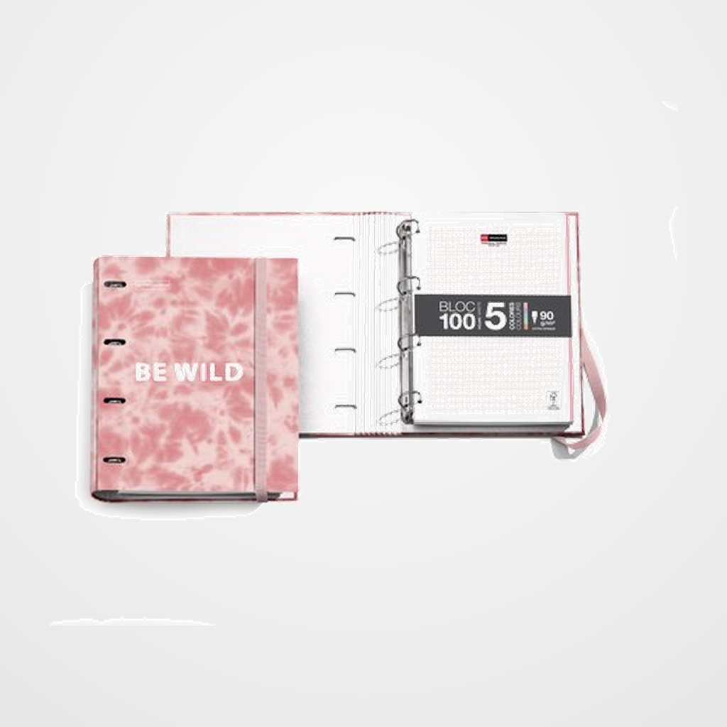 CARPEBLOC MIQUELRIUS ANTIVIRAL TIE DYE CARTON FORRADO A4 4 an.MIXTAS 35mm con REC.100 hj. 90 gr. ROSA