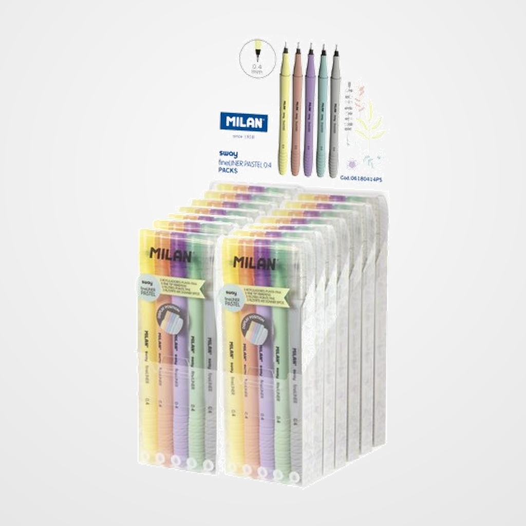 ROTULADOR  MILAN SWAY FINELINER 0.4 mm EXPOSITOR de 14 ESTUCHES (5 rotul x estuche)