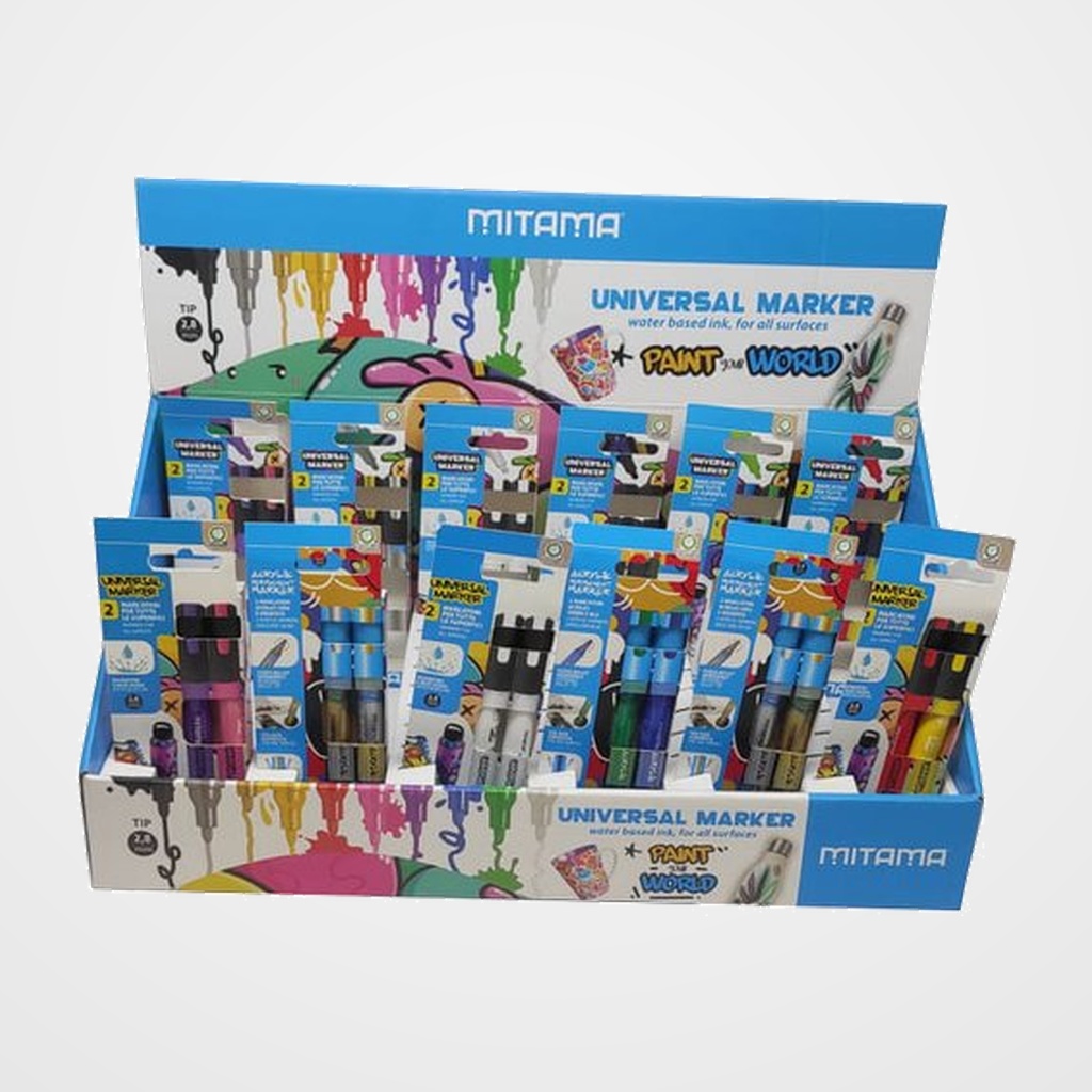 ROTULADOR ACRILICO MITAMA 2.5mm EXPOSITOR de 60