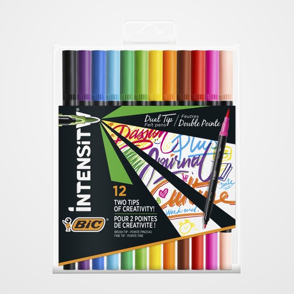 ROTULADOR BIC DUAL BRUSH INTENSITY CAJA de 12