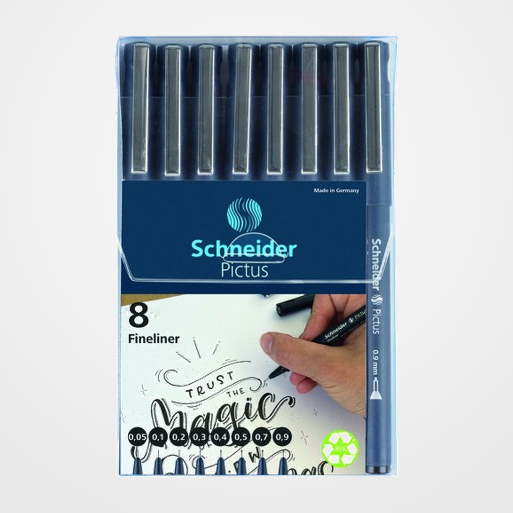 ROTULADOR CALIBRADO SCHNEIDER PICTUS SURTIDO ESTUCHE de 8