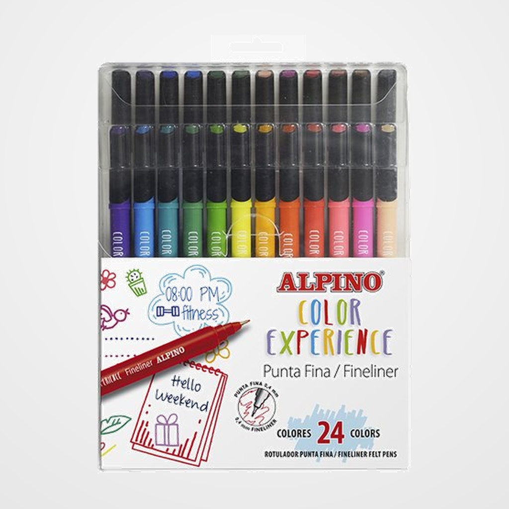 ROTULADOR FIBRA ALPINO COLOR EXPERIENCE FINELINER 0,4 CAJA de 24