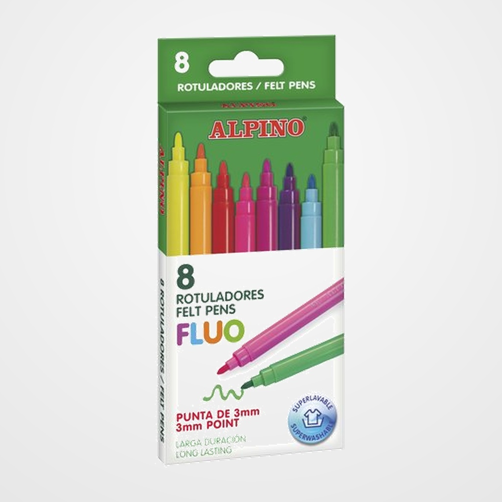 ROTULADOR FIBRA ALPINO STANDARD FLUO ESTUCHE de 8