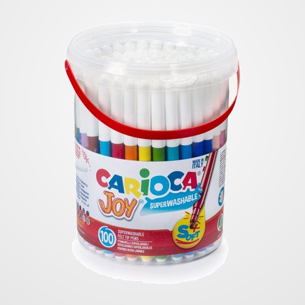 ROTULADOR FIBRA CARIOCA JOY SUPERLAVABLE BOTE de 100