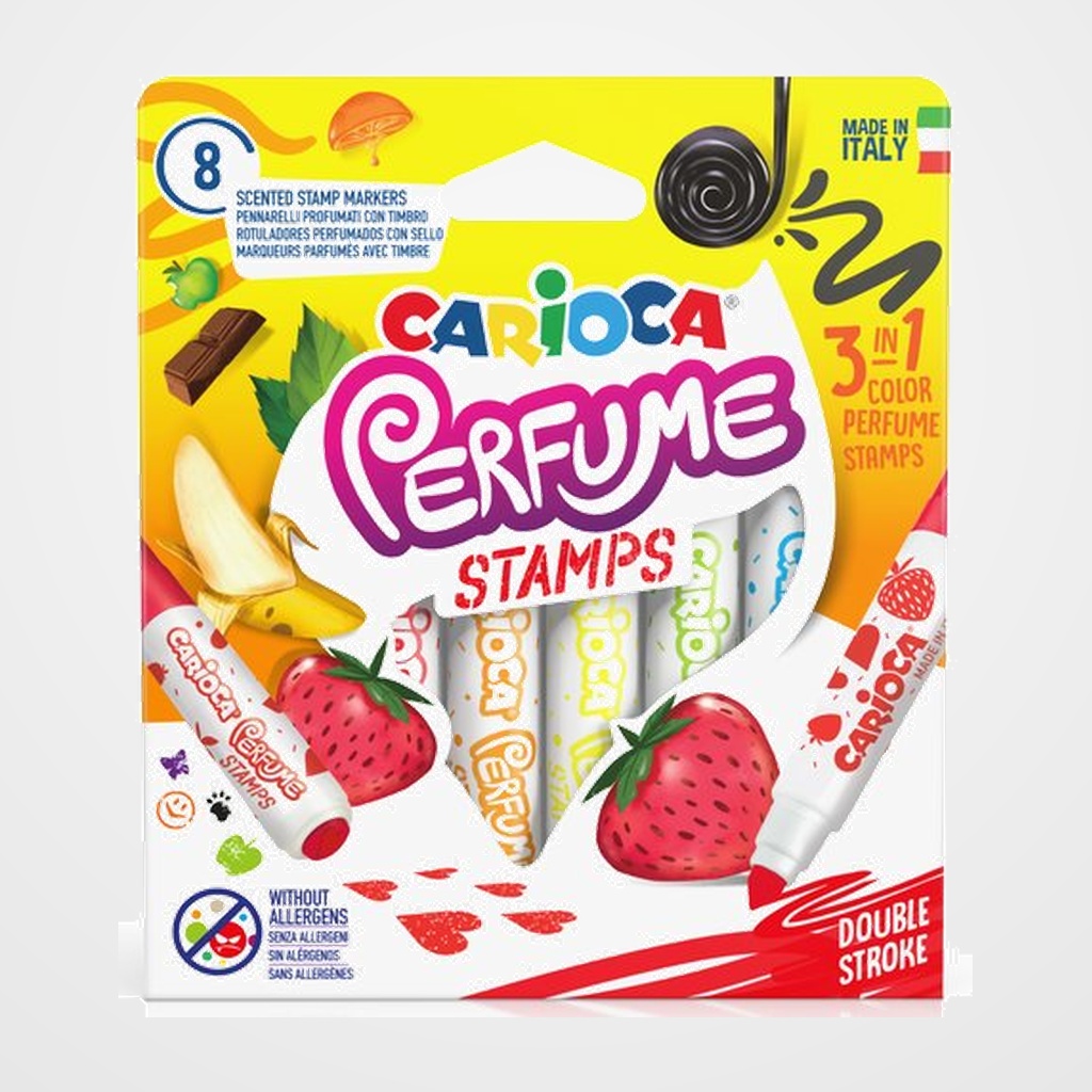 ROTULADOR FIBRA CARIOCA PERFUME STAMPS CAJA de 8