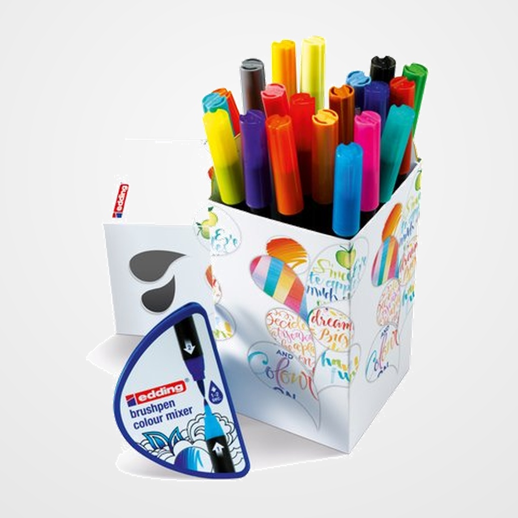 ROTULADOR FIBRA EDDING 1340 BRUSHPEN HAPPY BOX DE 20